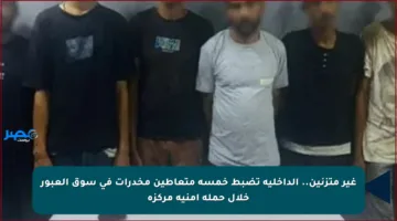 غير متزنين.. الداخلية تضبط خمسة متعاطين مخدرات في سوق العبور خلال حملة أمنية مركزة